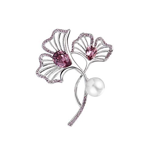 Brosche Anstecknadeln Mode Pearl Broschen Elegante Kristallbrosche Multifunktionale Weißband Zubehör Revers Pin for Jacke Schal Kleid oder Tücher für Damen Mädchen Kostümzubehör (Color : A) von SQLCF