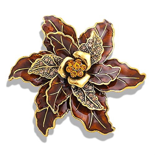 SQLCF Brosche Anstecknadeln Damenmode-Accessoires Retro Email Blume Brosche Party Brosche Strickjacke Jacke Mantelbrosche für Damen Mädchen Kostümzubehör von SQLCF