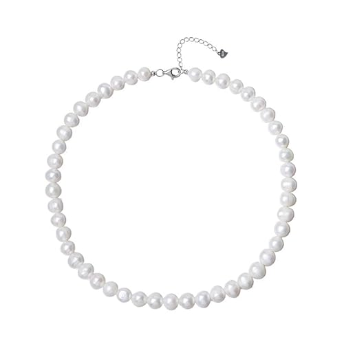 SQPZM Perlenkette für Damen als modisches Highlight - Süßwasserperlen in klassischem Weiß, Perfekt kombinierbar mit Hemd oder Bluse SQPZM Perlenkette für Damen als modisches Highlight - Süßwasserperlen in klassischem Weiß, Perfekt kombinierbar mit Hemd oder Bluse von SQPZM