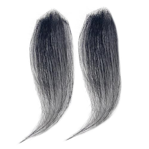 Ersatz-Haarflicken für Echthaar-Ponys Perücken,Unsichtbare Flicken für den Stirnhaaransatz,Einteiliger Pony für Männer und Frauen,Flicken für Perücken am Haaransatz(2PCS 15cm,4x4x5) von SQSZJBJMK