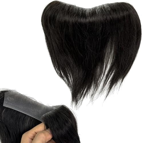 Männer Stirn Haaransatz Toupet 100% Echthaar Haut PU Mann Haarteile Zurückweichenden Natürlichen Haaransatz Ersatz Systeme(1B-4cm*18cm) von SQSZJBJMK