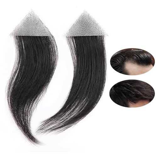 Spot Hair Patch,Narbe 100% Menschliches Haar Ersatz,Menschliche Perückenfleck für Frauen und Männer,Die Haare Oder Haarausfallhaarsystem Dünnen(2PCS,3x3x4) von SQSZJBJMK