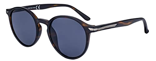 SQUAD Runde Sonnenbrille für Damen und Herren, Unisex, Erwachsene, klassisch, mit Brillenetui, 3eb056c1 Havana Grau von SQUAD