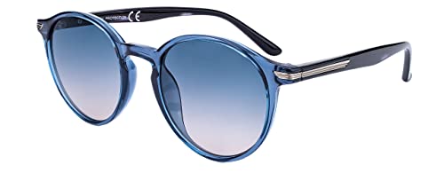 SQUAD Runde Sonnenbrille für Damen und Herren, Unisex, Erwachsene, klassisch, mit Brillenetui, 3eb056c4 Blau transparent Blauer Farbverlauf von SQUAD