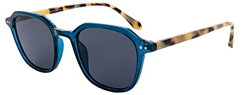SQUAD Sonnenbrille Damen Herren Junger mann Vieleck Flache linsen Schwarz Modern Für Kleines gesicht Montieren Transparentes Blau Schildpatt von SQUAD