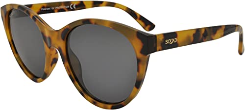 SQUAD Sonnenbrille Frauen und Männer polarisiert Vintage Rahmen Klassisch Rund 100% UV400 Schutz hochauflösende Gläser von SQUAD