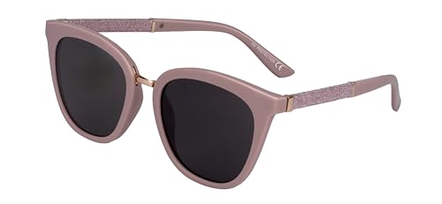 SQUAD Sonnenbrille Für Damen, Brille Frauen Fashion Quadratisch mit rosa Glitzer 100% uv400-schutz von SQUAD