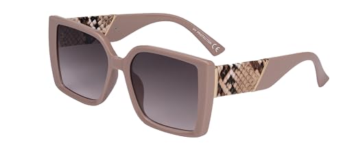 SQUAD Sonnenbrille Für Damen Quadratisch Größe Groß Fashion Stift Fell Schlange von SQUAD