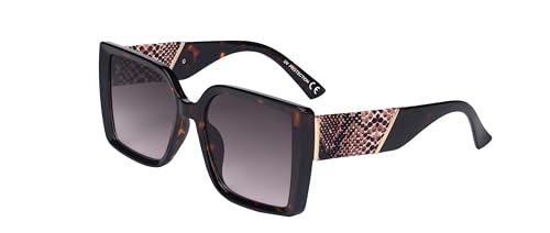 SQUAD Sonnenbrille Für Damen Quadratisch Größe Groß Fashion Stift Fell Schlange von SQUAD