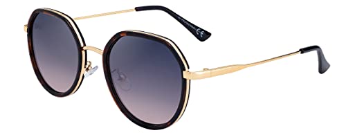 SQUAD Sonnenbrille Für Damen Retro Rund Metall Größe Klein Mit Brillenetui 100% uv400-schutz von SQUAD