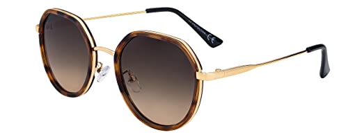 SQUAD Sonnenbrille Für Damen Retro Rund Metall Größe Klein Mit Brillenetui 100% uv400-schutz von SQUAD