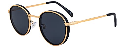 SQUAD Sonnenbrille Für Damen und Herren Unisex Erwachsene Metall Rund Klein Retro 100% uv400-schutz von SQUAD