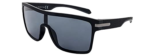 SQUAD Sonnenbrille Herren, Quadratisch Rahmen Schwarz Sich paaren Linse Bildschirme Groß Fahrerbrille Mit Brillenetui von SQUAD