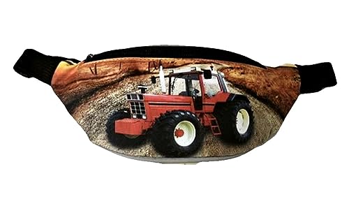 Jungen Kinder Bauchtasche Gürteltasche Hüfttasche Umhängetasche Traktor Trecker Farmer Verstellbarer Taillengurt TR09 (25 x 6 x 12 cm) von SQUARED & CUBED