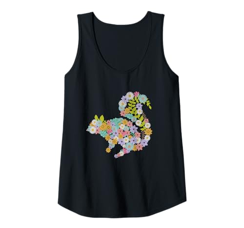 Damen Eichhörnchen Eichhörnchen Blumen Frühlingsblumen Eichhörnchen Garten Tank Top von SQUIRREL CLOTHING
