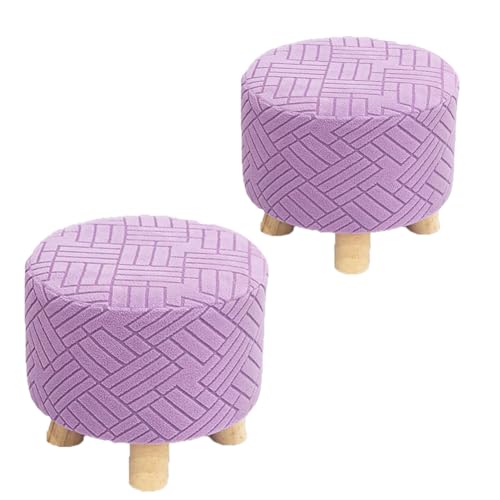 Quadratbankabdeckung und runde Bankabdeckung Fußhocker Fußhocker mit Gummiband, kleines Musterdesign (Matcha, Beige, hellpurpur, hellgrau, himmelblau, dunkelgrau) Sky blue Square bench cover2pcs von SQYDFDC