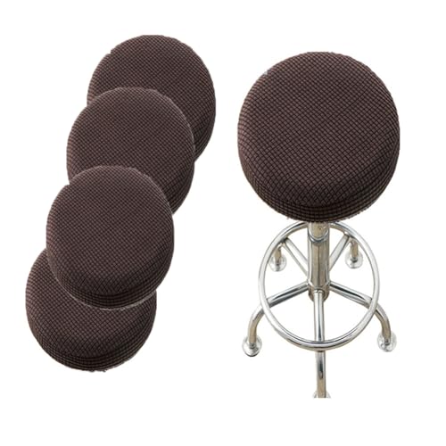 SQYDFDC Barhocker-Bezug, runder Hocker-Bezug mit Gummiband, Barhocker-Sitzbezug, waschbarer Hocker-Kissenbezug aus dehnbarem, dickem Stoff, 30,5–36,8 cm Durchmesser Dark Brown 8pc von SQYDFDC