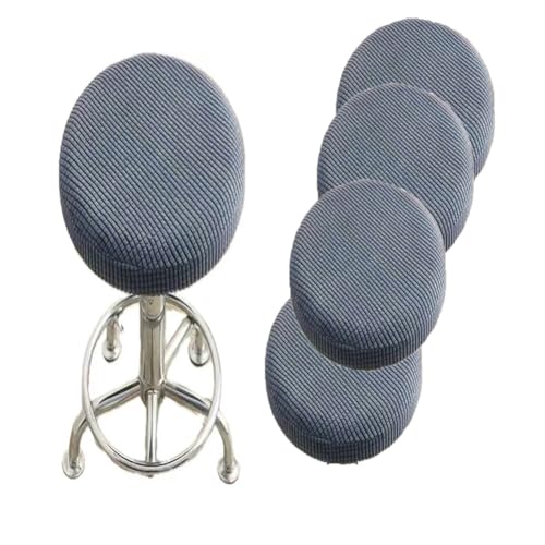 SQYDFDC Barhocker-Bezug, runder Hocker-Bezug mit Gummiband, Barhocker-Sitzbezug, waschbarer Hocker-Kissenbezug aus dehnbarem, dickem Stoff, 30,5–36,8 cm Durchmesser Dark Gray 10 Stück von SQYDFDC