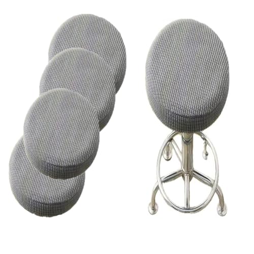 SQYDFDC Barhocker-Bezug, runder Hocker-Bezug mit Gummiband, Barhocker-Sitzbezug, waschbarer Hocker-Kissenbezug aus dehnbarem, dickem Stoff, 30,5–36,8 cm Durchmesser Light Gray 10 Stück von SQYDFDC