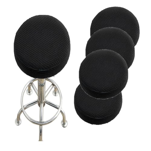 SQYDFDC Barhocker-Bezug, runder Hocker-Bezug mit Gummiband, Barhocker-Sitzbezug, waschbarer Hocker-Kissenbezug aus dehnbarem, dickem Stoff, 30,5–36,8 cm Durchmesser Schwarz 8pc von SQYDFDC