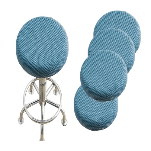 SQYDFDC Barhocker-Bezug, runder Hocker-Bezug mit Gummiband, Barhocker-Sitzbezug, waschbarer Hocker-Kissenbezug aus dehnbarem, dickem Stoff, 30,5–36,8 cm Durchmesser West Lake Blue 3Stk von SQYDFDC