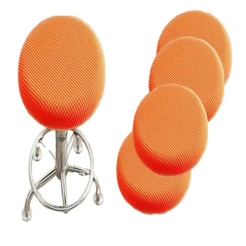 SQYDFDC Barhocker-Bezug, runder Hocker-Bezug mit Gummiband, Barhocker-Sitzbezug, waschbarer Hocker-Kissenbezug aus dehnbarem, dickem Stoff, 30,5–36,8 cm Durchmesser orange 3Stk von SQYDFDC