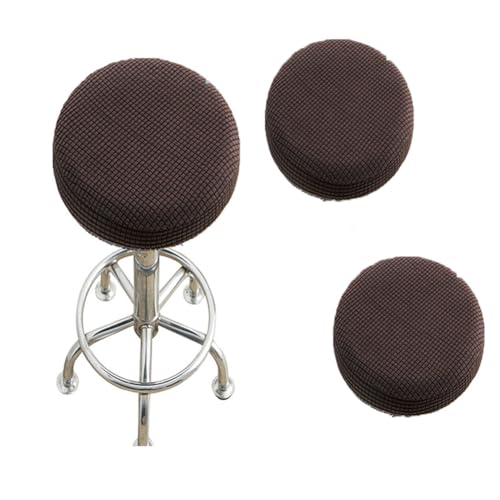 SQYDFDC Hockerbezug, runder Barhockerbezug mit Gummiband, vollständig gestrickt, weich und elastisch, geeignet für 12-14-Zoll-Rundformen Dark Brown 3Stk von SQYDFDC