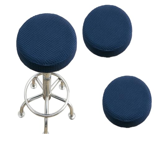 SQYDFDC Hockerbezug, runder Barhockerbezug mit Gummiband, vollständig gestrickt, weich und elastisch, geeignet für 12-14-Zoll-Rundformen Navy Blue 4Stk von SQYDFDC
