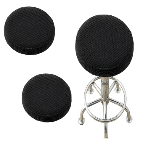 SQYDFDC Hockerbezug, runder Barhockerbezug mit Gummiband, vollständig gestrickt, weich und elastisch, geeignet für 12-14-Zoll-Rundformen Schwarz 8pc von SQYDFDC