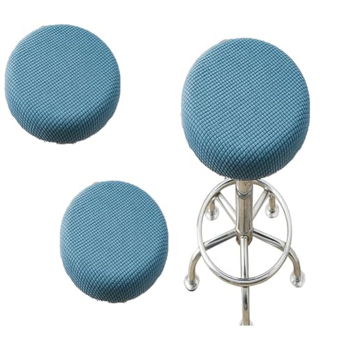 SQYDFDC Hockerbezug, runder Barhockerbezug mit Gummiband, vollständig gestrickt, weich und elastisch, geeignet für 12-14-Zoll-Rundformen West Lake Blue 5Stk von SQYDFDC