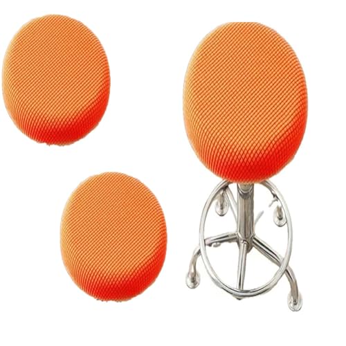SQYDFDC Hockerbezug, runder Barhockerbezug mit Gummiband, vollständig gestrickt, weich und elastisch, geeignet für 12-14-Zoll-Rundformen orange 10 Stück von SQYDFDC