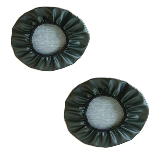 SQYDFDC Runde Hockerbezüge, 2 Stück, wasserdichte runde PU-Barhockerbezüge mit Gummiband, Hockerbezüge, abwischbare Hockerkissenbezüge, geeignet für Zuhause und andere Anlässe dunkelgrün 38cm von SQYDFDC