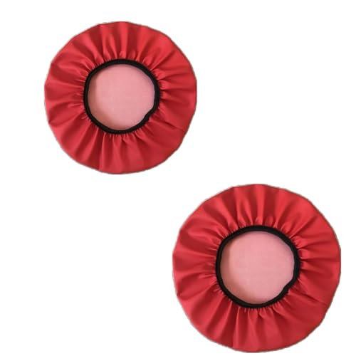 SQYDFDC Runde Hockerbezüge, 2 Stück, wasserdichte runde PU-Barhockerbezüge mit Gummiband, Hockerbezüge, abwischbare Hockerkissenbezüge, geeignet für Zuhause und andere Anlässe rot 31cm von SQYDFDC