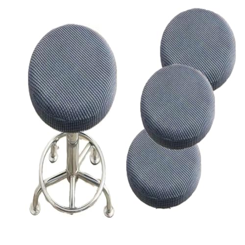 SQYDFDC Runder Hockerbezug mit Gummiband, Barhocker-Sitzbezug, waschbarer Hocker-Kissenbezug aus dehnbarem, dickem Stretchstoff, 30,5–35,6 cm Durchmesser, Dark Gray 10 Stück von SQYDFDC