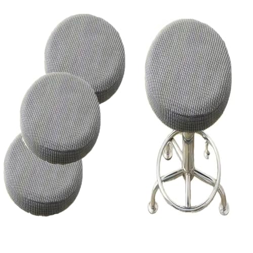 SQYDFDC Runder Hockerbezug mit Gummiband, Barhocker-Sitzbezug, waschbarer Hocker-Kissenbezug aus dehnbarem, dickem Stretchstoff, 30,5–35,6 cm Durchmesser, Light Gray 5Stk von SQYDFDC