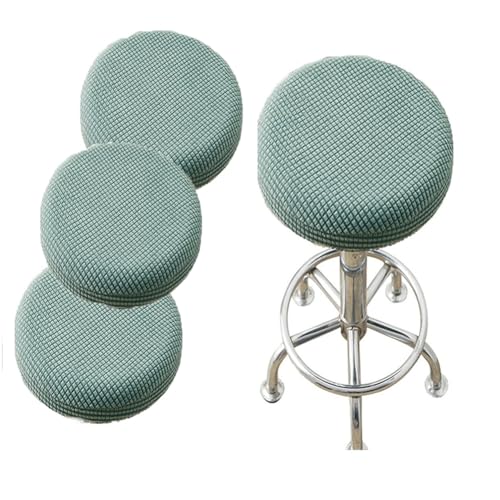 SQYDFDC Runder Hockerbezug mit Gummiband, Barhocker-Sitzbezug, waschbarer Hocker-Kissenbezug aus dehnbarem, dickem Stretchstoff, 30,5–35,6 cm Durchmesser, greenmatcha 10 Stück von SQYDFDC