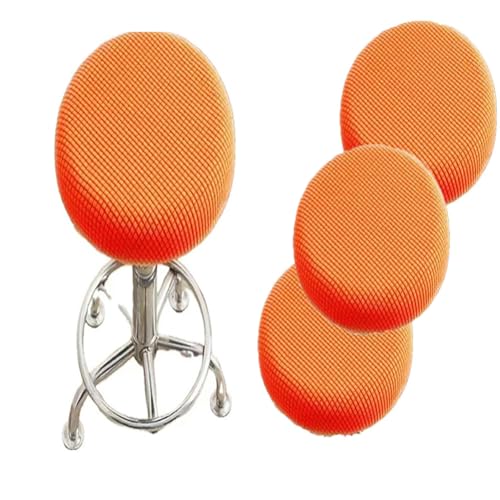 SQYDFDC Runder Hockerbezug mit Gummiband, Barhocker-Sitzbezug, waschbarer Hocker-Kissenbezug aus dehnbarem, dickem Stretchstoff, 30,5–35,6 cm Durchmesser, orange 2Stk von SQYDFDC