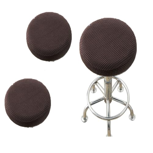 SQYDFDC Stuhlabdeckung, runde Stangenhockerabdeckung mit Gummiband, vollständig gestrickt, weich und elastisch, für 12-14 Zoll runde Form geeignet Dark Brown 4Stk von SQYDFDC