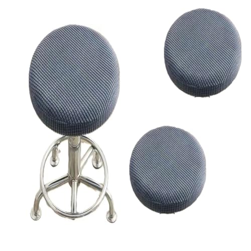 SQYDFDC Stuhlabdeckung, runde Stangenhockerabdeckung mit Gummiband, vollständig gestrickt, weich und elastisch, für 12-14 Zoll runde Form geeignet Dark Gray 6Stk von SQYDFDC