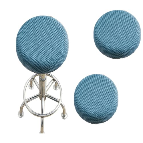 SQYDFDC Stuhlabdeckung, runde Stangenhockerabdeckung mit Gummiband, vollständig gestrickt, weich und elastisch, für 12-14 Zoll runde Form geeignet West Lake Blue 3Stk von SQYDFDC