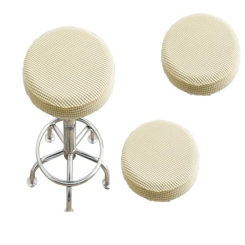 SQYDFDC Stuhlabdeckung, runde Stangenhockerabdeckung mit Gummiband, vollständig gestrickt, weich und elastisch, für 12-14 Zoll runde Form geeignet beige 2Stk von SQYDFDC