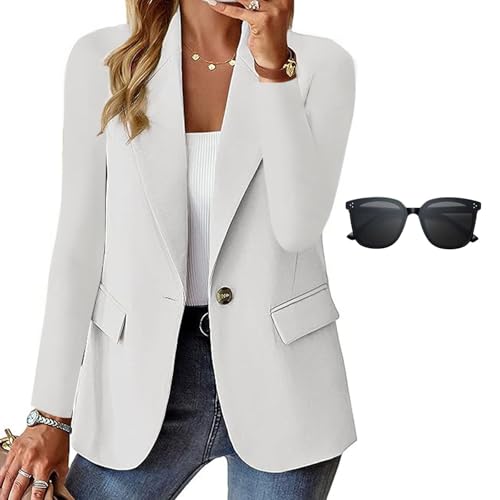 2025 Business Casual Jackets Long Sleeve Open Front Cardigan Work Suit Spring Fashion Blazer (E,S) von SQYZRZ