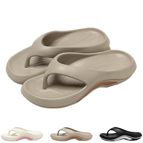 2025 New Arch Support Flip Flops for Women Men Plantar Fasciitis Orthopedic Sandals Unisex Pillow Summer Beach Slides Non-slip Couple Shoes (Gray,38-39) von SQYZRZ