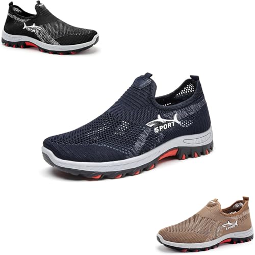 Jarv Cooling Comfort Sneaker, Breathable Walking Mesh Shoes for Men, Soft Bottom Comfy Casual Anti-Slip Slip On Summer, with a Soft Rubber Base, Suitable for Daily use (Blue,45) von SQYZRZ