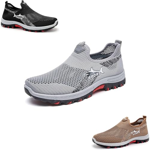 Jarv Cooling Comfort Sneaker, Breathable Walking Mesh Shoes for Men, Soft Bottom Comfy Casual Anti-Slip Slip On Summer, with a Soft Rubber Base, Suitable for Daily use (Gray,40) von SQYZRZ