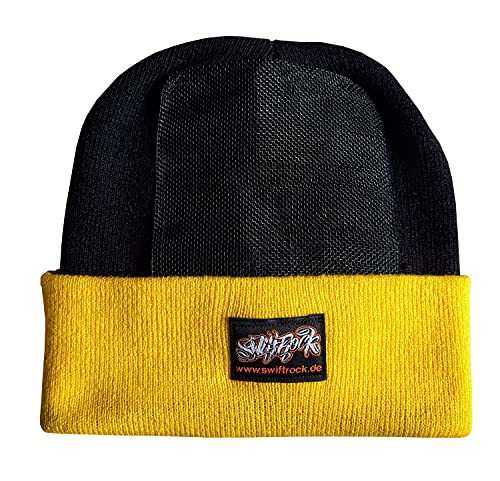 Swift Rock Two Tone Breakdance Headspin Beanie Schwarz - Gelb/Black - Yellow von SR Rocking Gear