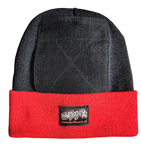 Swift Rock Two Tone Breakdance Headspin Beanie Schwarz - Rot/Black - Red von SR Rocking Gear