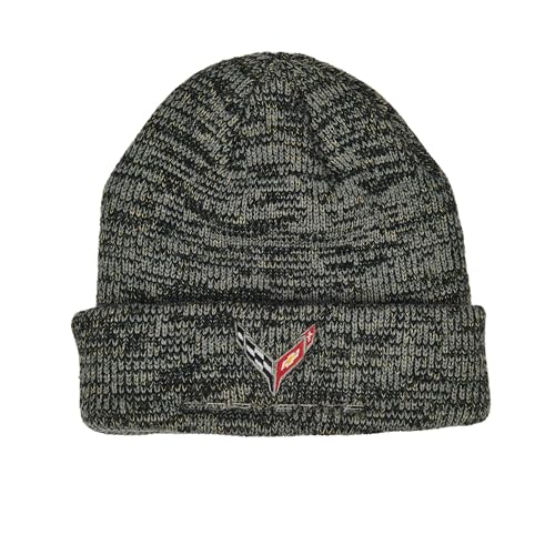 C8 Corvette Next Generation Heathered Beanie - Offiziell lizenzierte Chevrolet Kopfbedeckung, Schwarz, Einheitsgröße von SR1 Performance