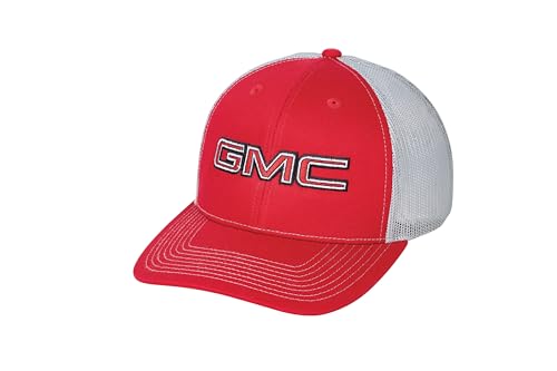 GMC Trucker Snapback Mütze – verstellbare Netzrückenkappe – offiziell lizenziert von GM, Rot/Ausflug, einfarbig (Getaway Solids), Einheitsgr��e von SR1 Performance