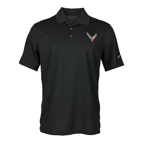 SR1 Performance C8 Corvette Z06 Poloshirt mit gesticktem Logo, Schwarz, XL von SR1 Performance